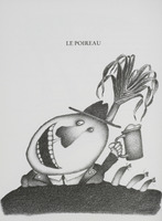 Le poireau (Chapeau autrichien), dessin publié dans<em> Linnéaments</em> de André Balthazar et Roland Breucker paru aux Editions Le Daily-Bul en 1997